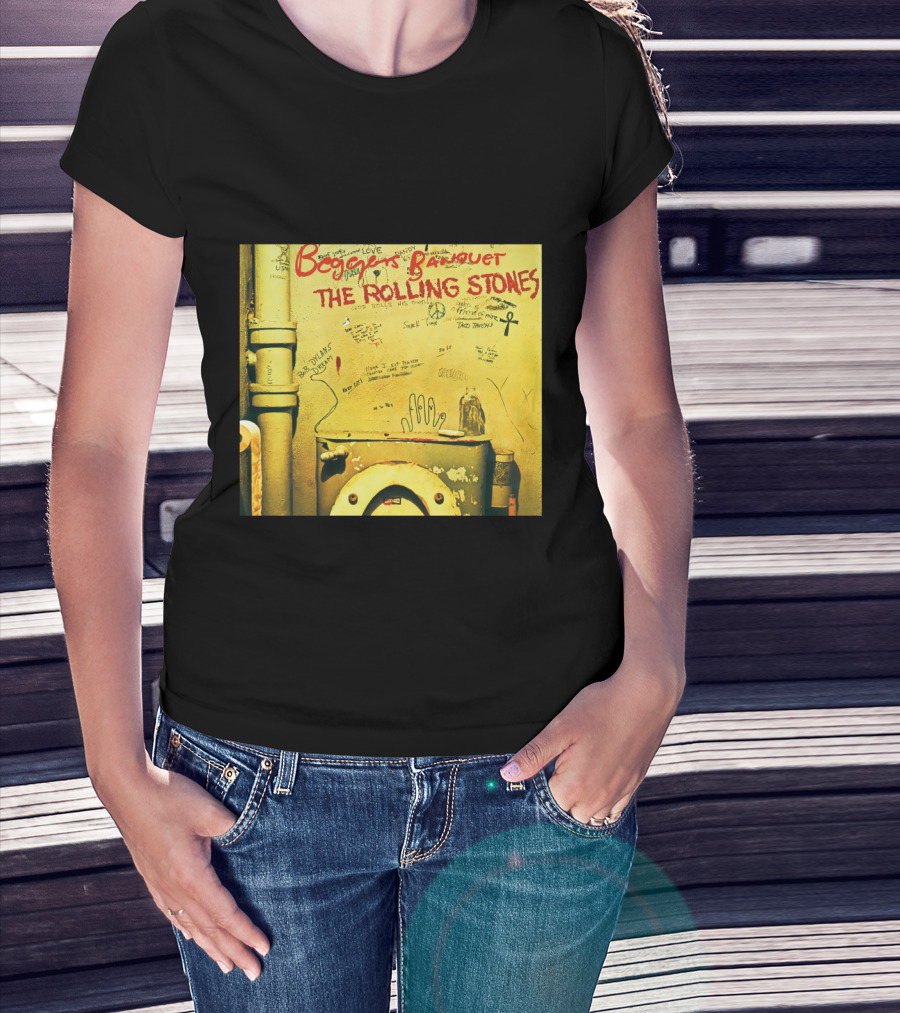 Beggars Banquet The Rolling Stones Graffiti Toilet Cover Art T-Shirt