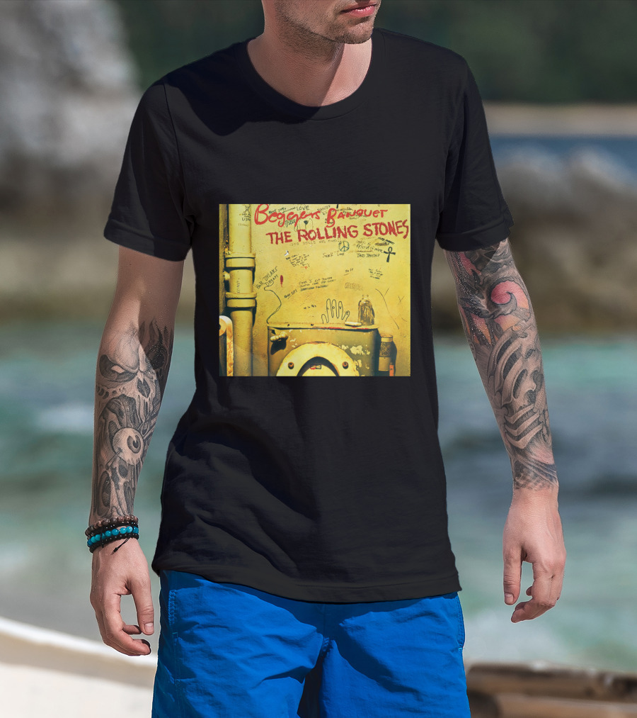 Beggars Banquet The Rolling Stones Graffiti Toilet Cover Art T-Shirt