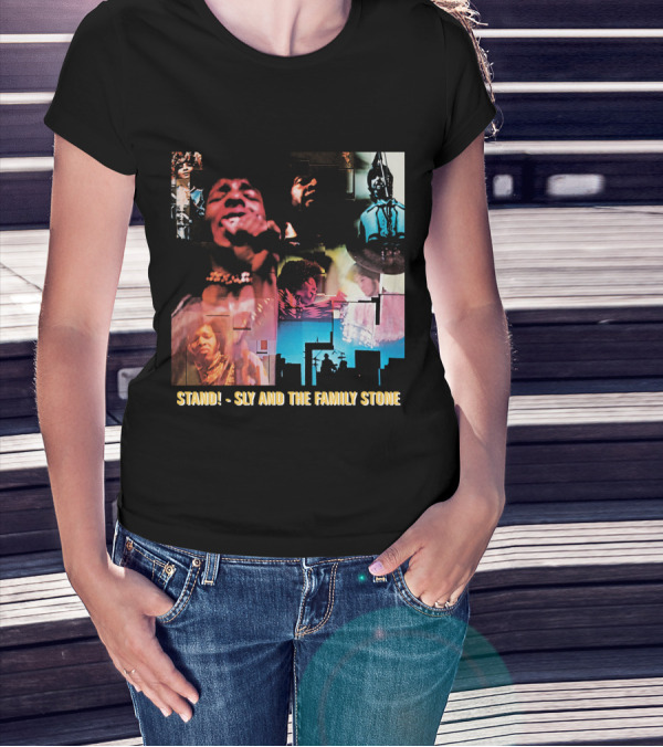 Stand Sly And The Family Stone Vintage Collage T-Shirt