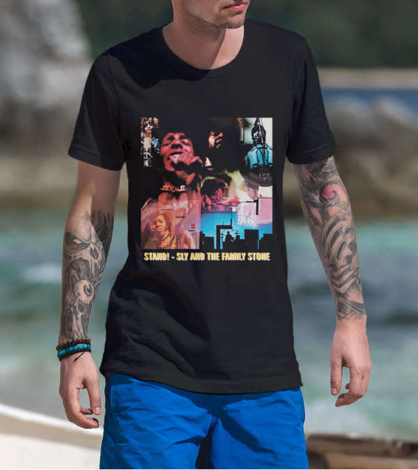 Stand Sly And The Family Stone Vintage Collage T-Shirt