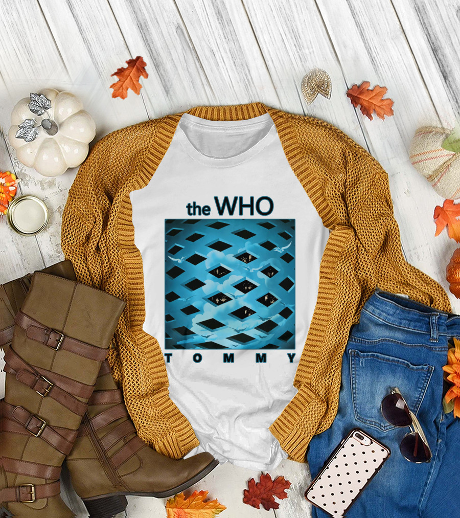 The Who Tommy Album Cover Art Blue Lattice T-Shirt