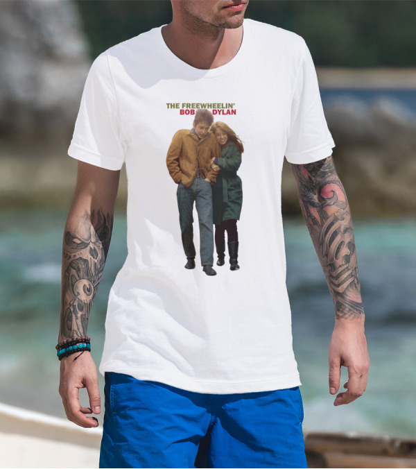 The Freewheelin' Bob Dylan Iconic Album Cover Image T-Shirt