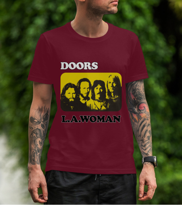 Doors L.A. Woman Album Yellow T-Shirt