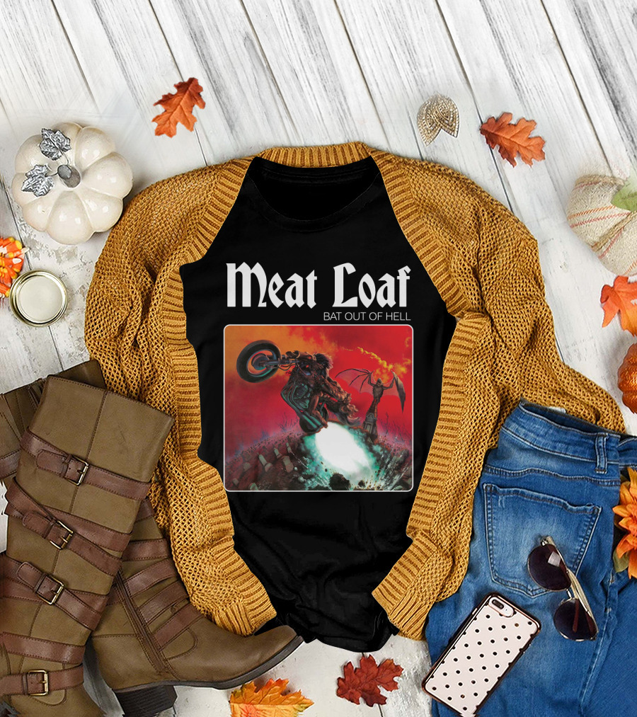 Meat Loaf Bat Out of Hell Motorcycle and Bat T-Shirt