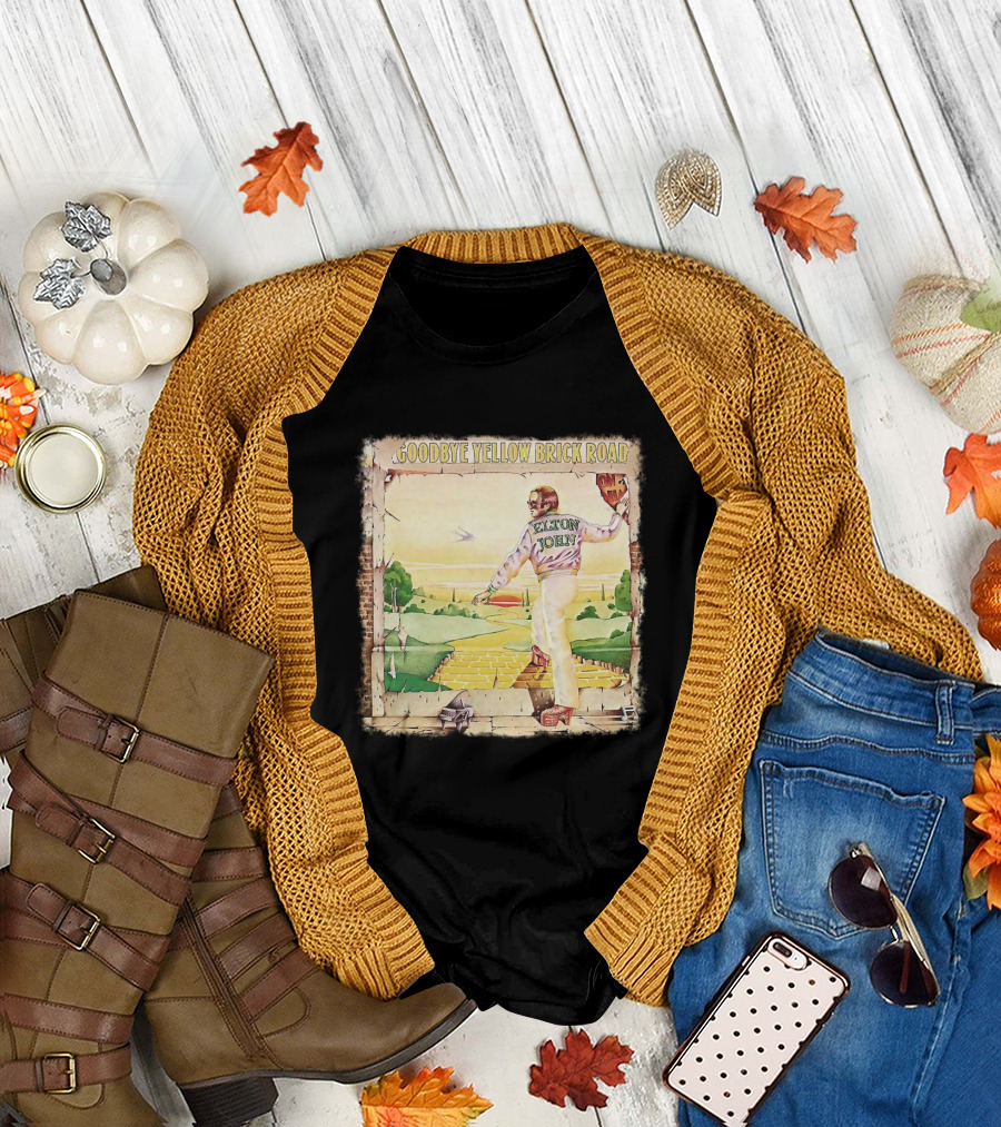 Elton John Goodbye Yellow Brick Road Album Cover T-Shirt