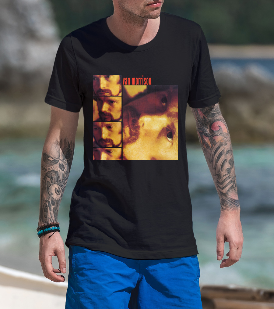 Van Morrison Moondance 1970 Album Cover Multiple Portraits T-Shirt