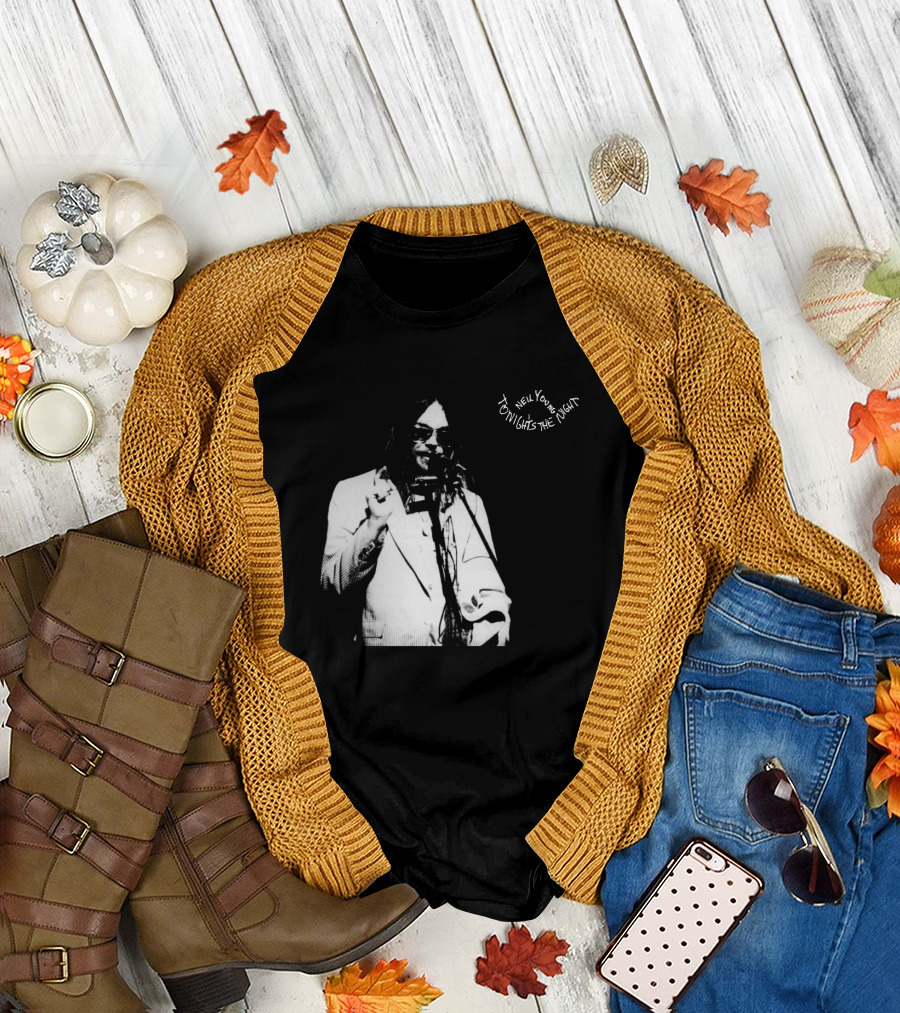 Neil Young Tonight's the Night Black and White Photo T-Shirt