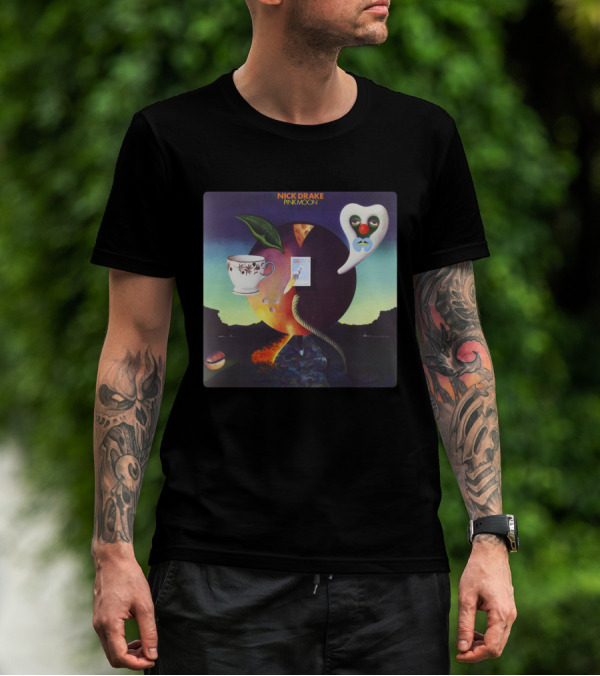 Nick Drake Pink Moon Album Cover Imagery Cup Heart Leaf Painting T-Shirt