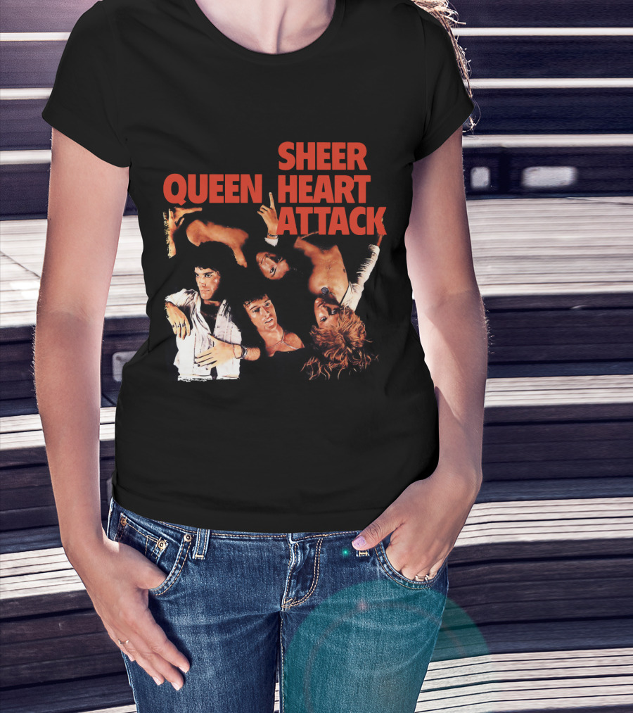 Queen Sheer Heart Attack Classic Rock Band Vintage Album Cover T-Shirt