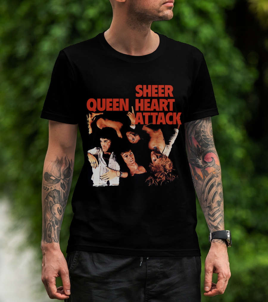 Queen Sheer Heart Attack Classic Rock Band Vintage Album Cover T-Shirt