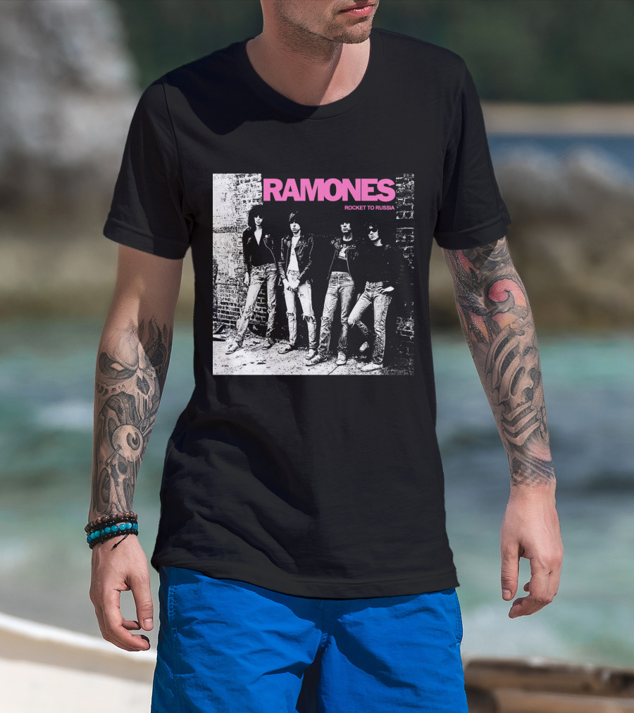 Ramones Rocket To Russia Band Photo Album Cover T-Shirt