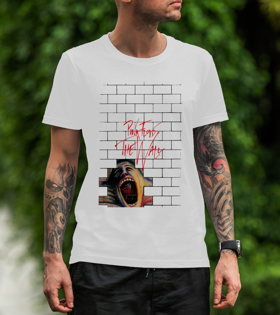 Pink Floyd The Wall Scream Art On Brick T-Shirt