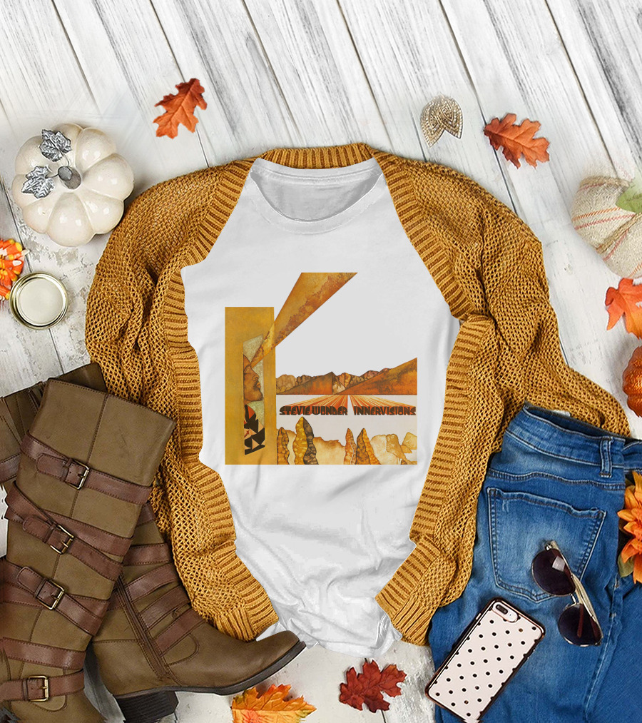 Stevie Wonder Innervisions Album Art Landscape Motif T-Shirt