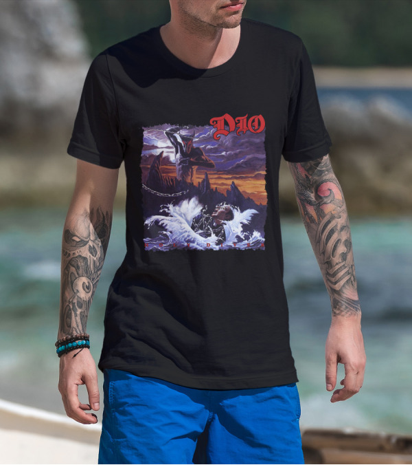Dio Holy Diver Vintage Album Artwork Ocean Demon And Chains T-Shirt