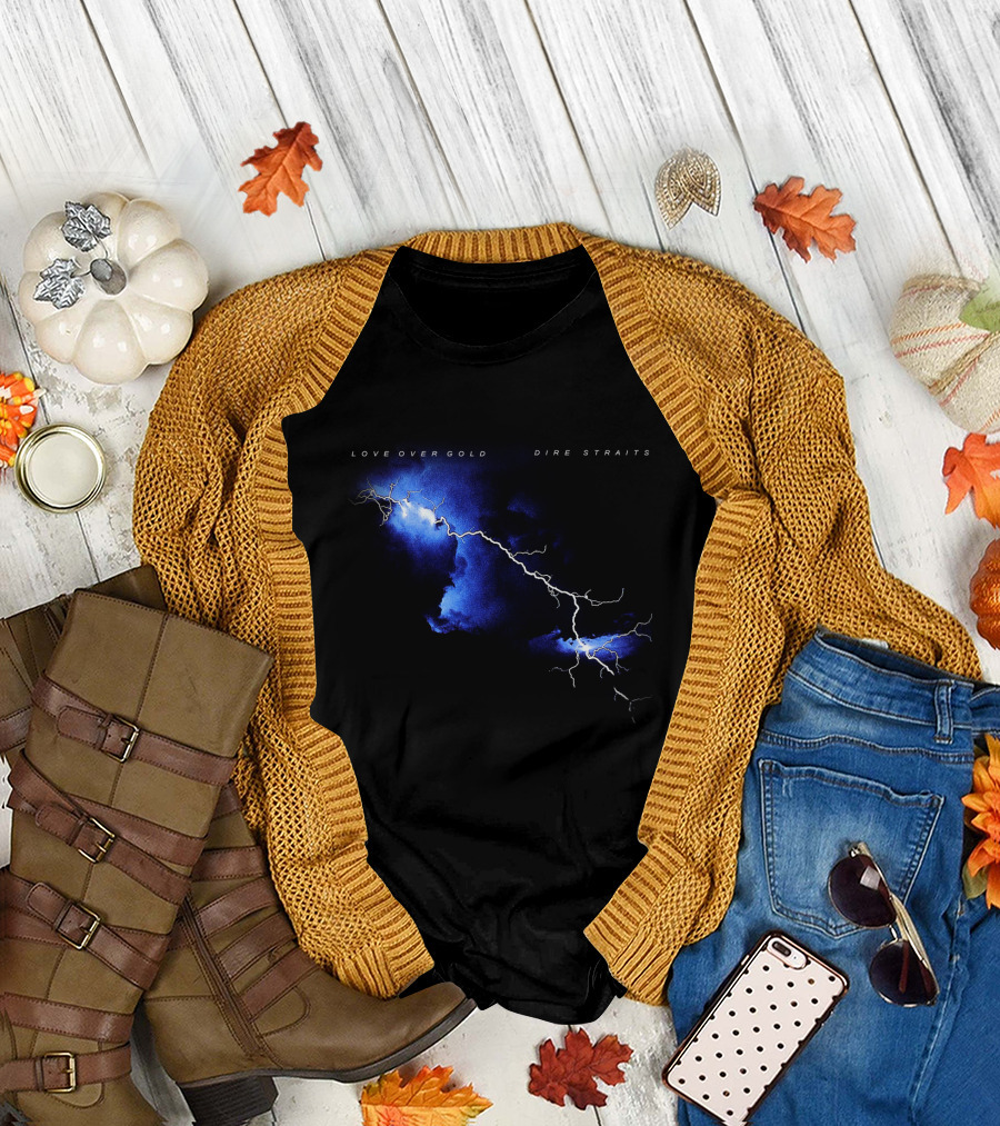 Dire Straits Love Over Gold Lightning Album T-Shirt