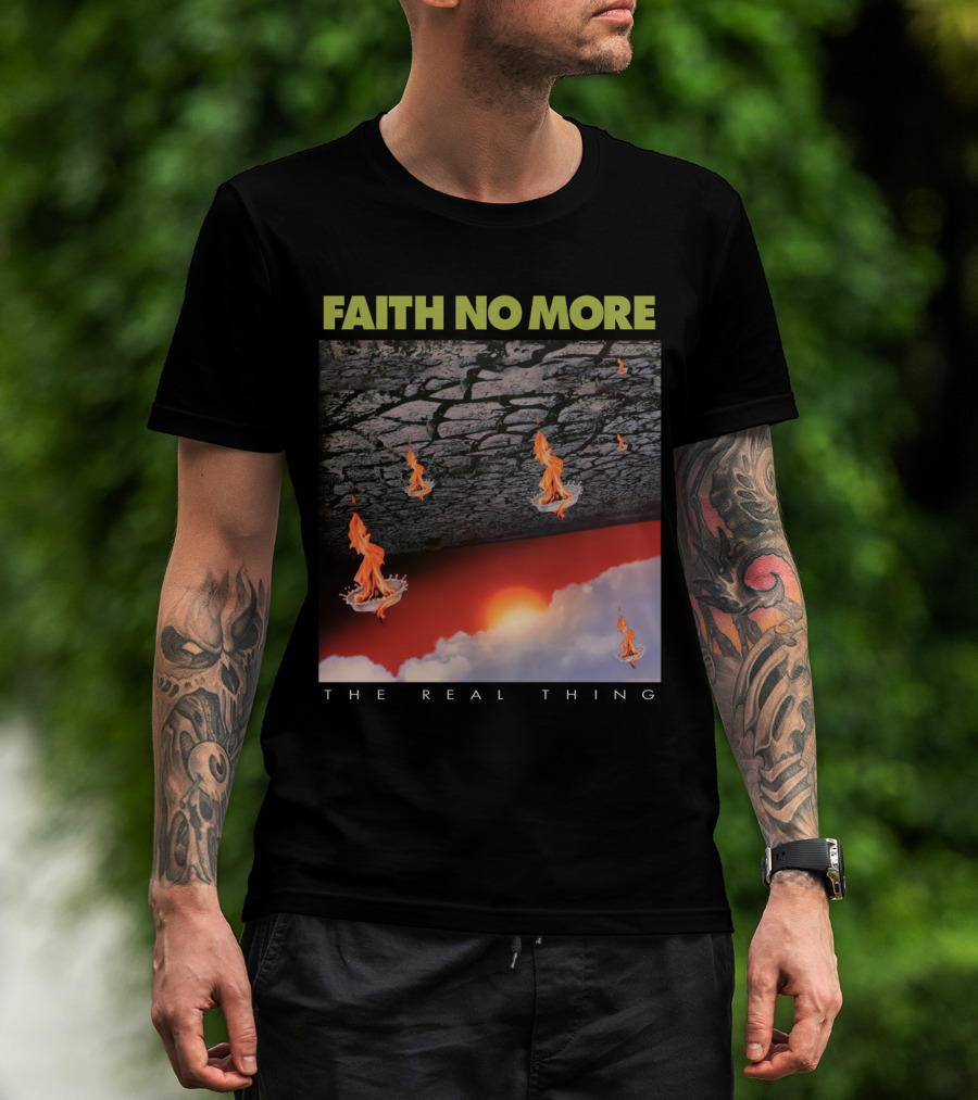 Faith No More The Real Thing Cracked Lava And Flames T-Shirt