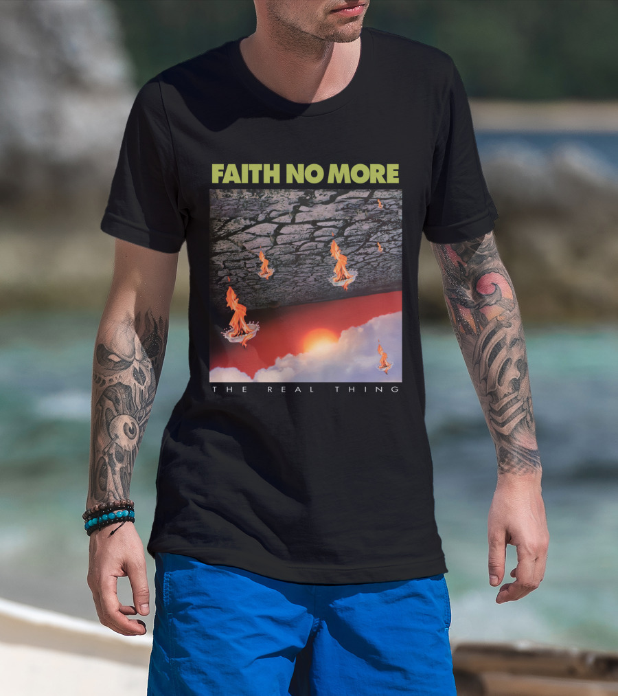 Faith No More The Real Thing Cracked Lava And Flames T-Shirt