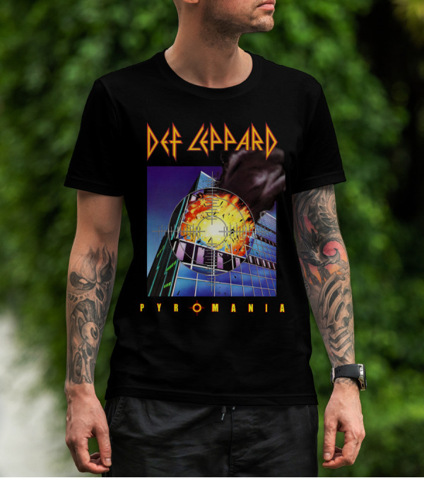 Def Leppard Pyromania Album Art Explosion Building Iconic T-Shirt