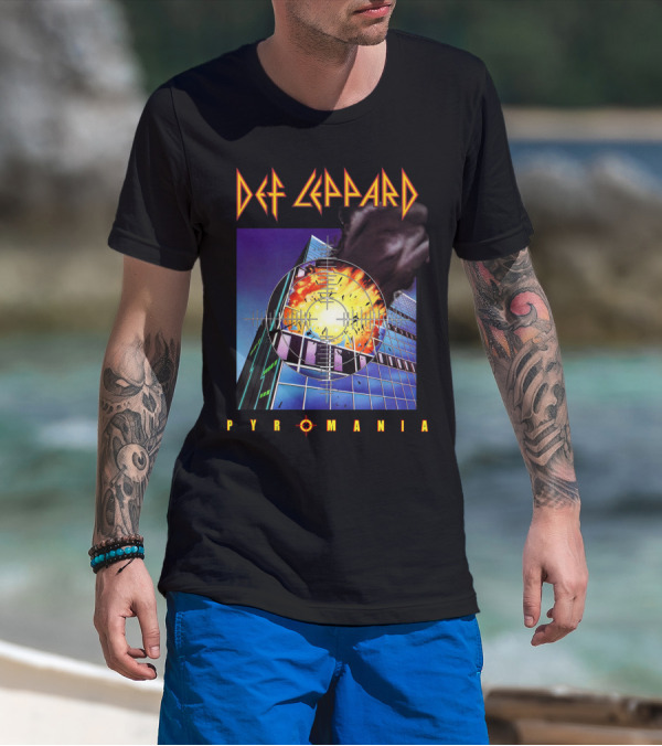 Def Leppard Pyromania Album Art Explosion Building Iconic T-Shirt