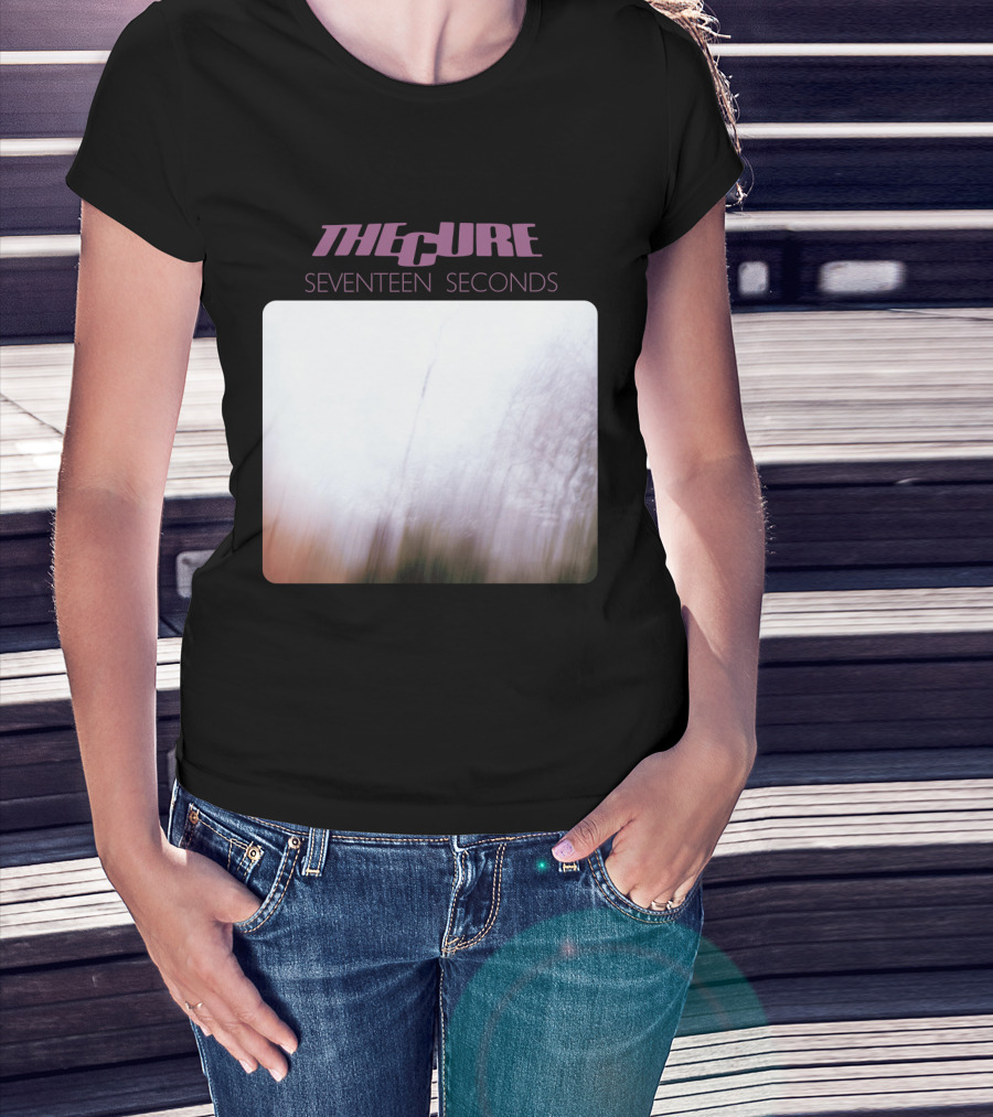 The Cure Seventeen Seconds Blurred Trees Album Cover T-Shirt