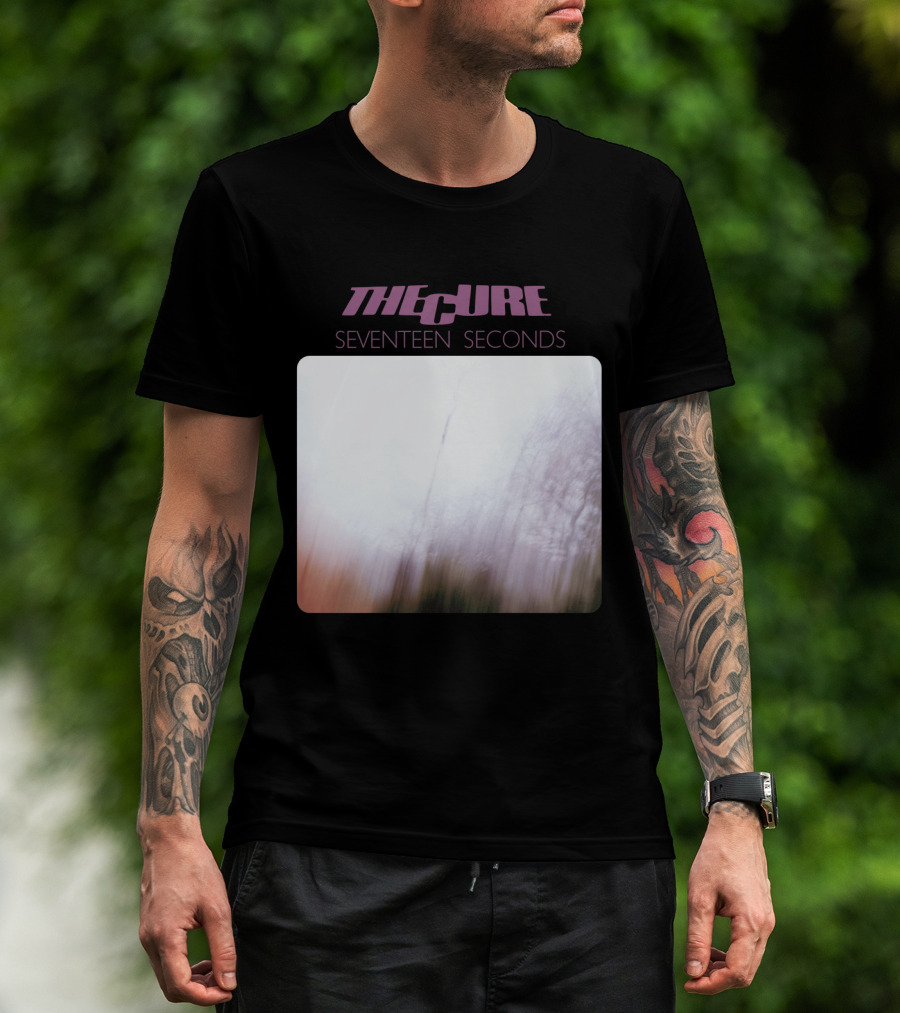 The Cure Seventeen Seconds Blurred Trees Album Cover T-Shirt