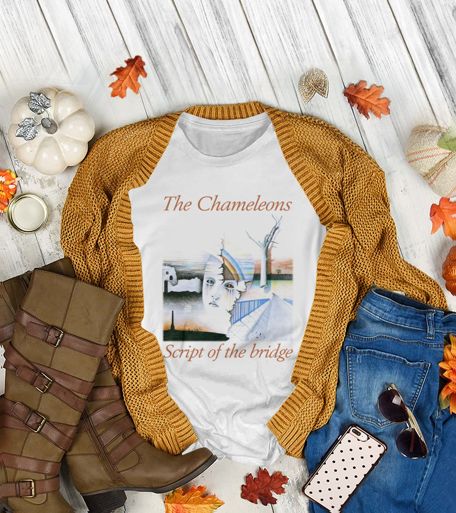 The Chameleons Script of the Bridge Abstract Face and Landscape Art with Trees and Structures T-Shirt
