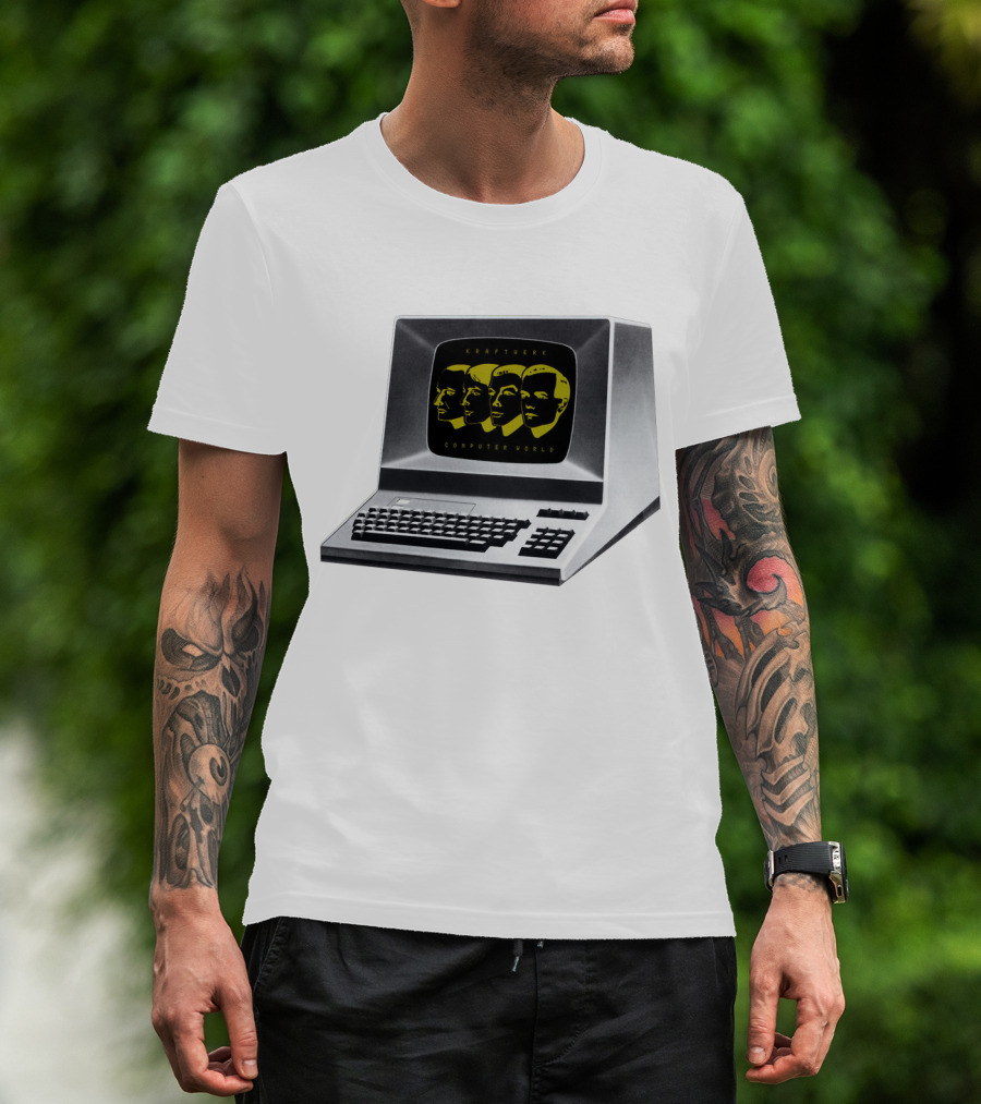 Kraftwerk Computer World Faces On Retro Monitor T-Shirt