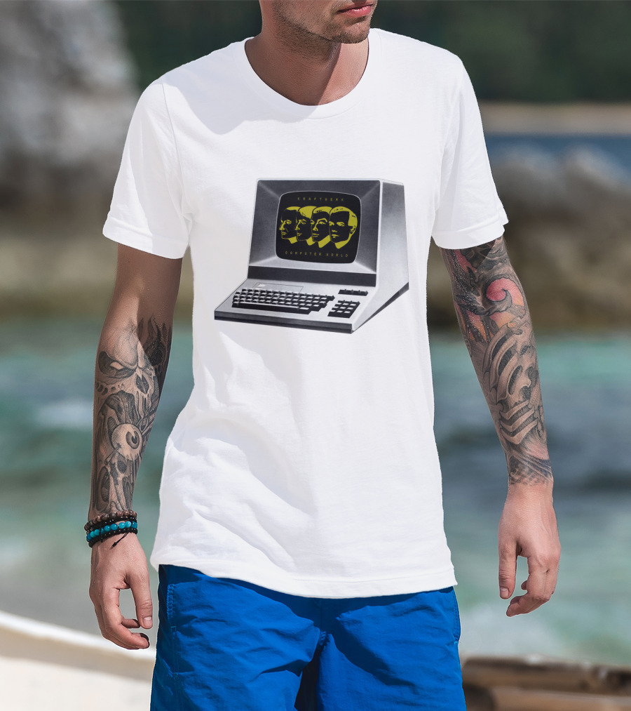 Kraftwerk Computer World Faces On Retro Monitor T-Shirt