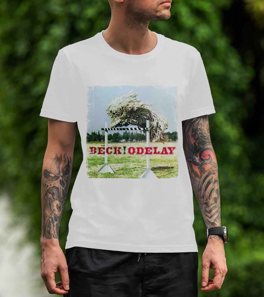Beck Odelay Album Cover Dog Jumping Hurdle T-Shirt