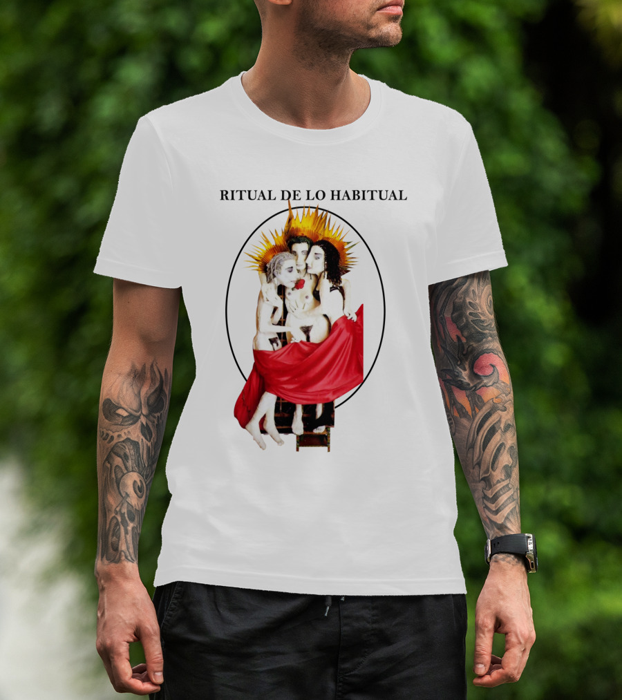 Jane's Addiction Ritual De Lo Habitual Album Cover With Red Draped Figures And Sunburst Halo T-Shirt