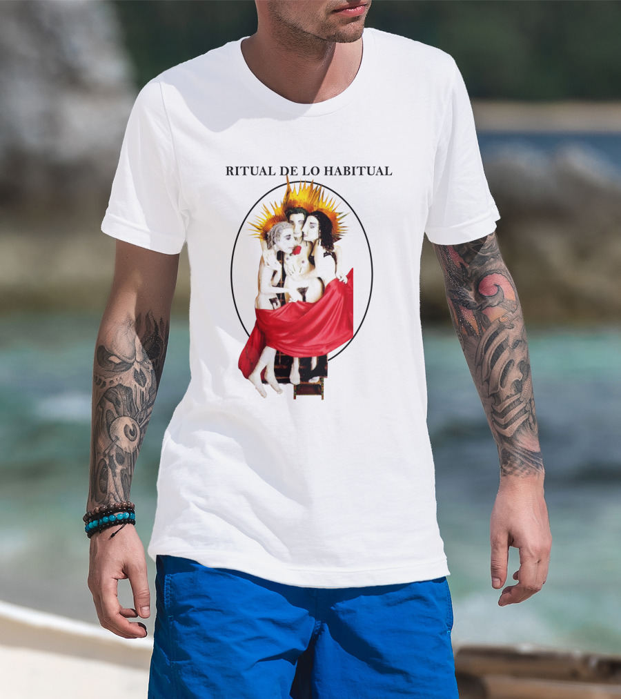 Jane's Addiction Ritual De Lo Habitual Album Cover With Red Draped Figures And Sunburst Halo T-Shirt