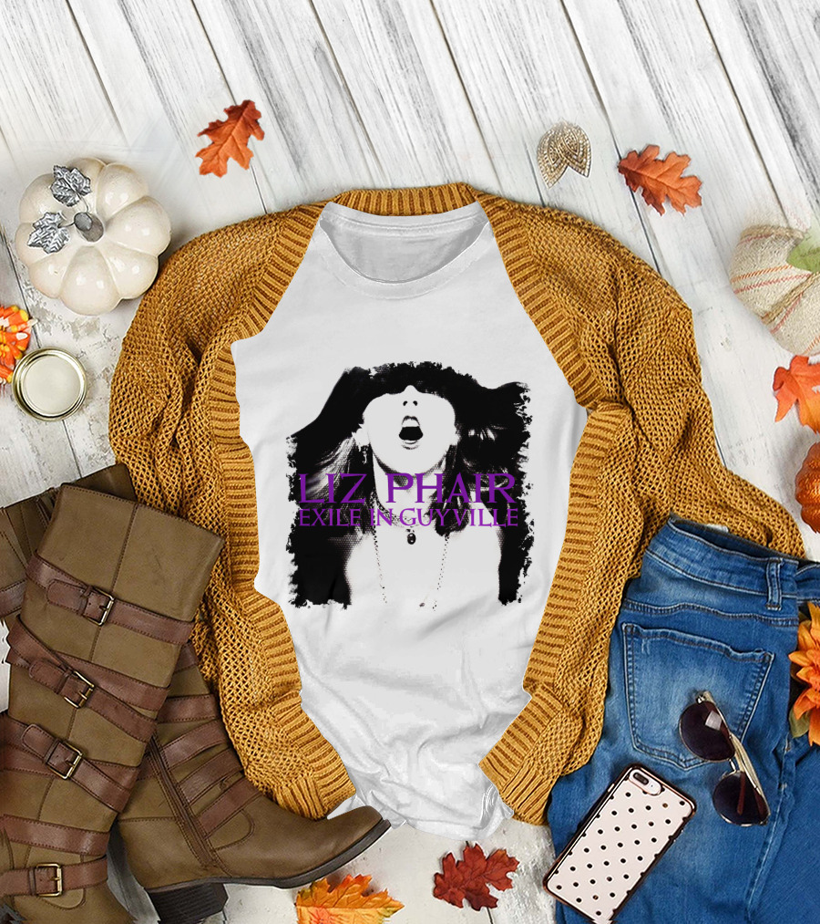 Liz Phair Exile in Guyville Bold Monochrome Portrait with Necklace T-Shirt