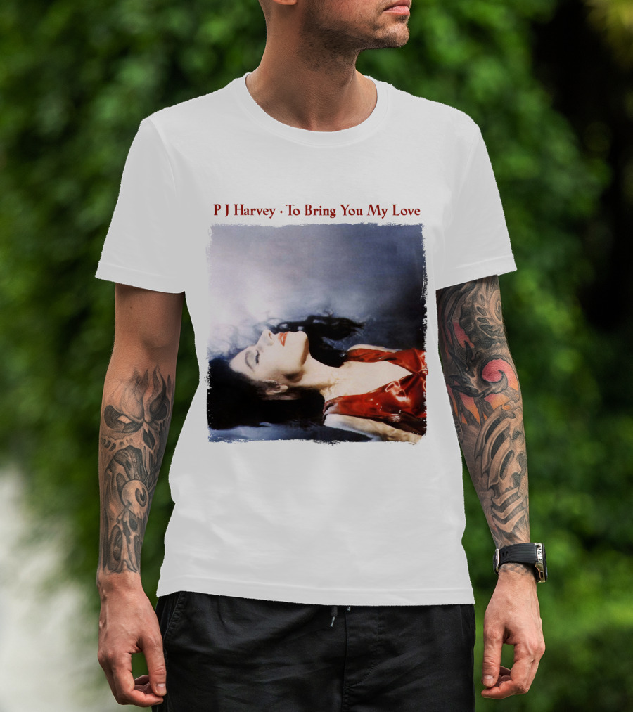 PJ Harvey To Bring You My Love Album Art Floating Woman In Red T-Shirt