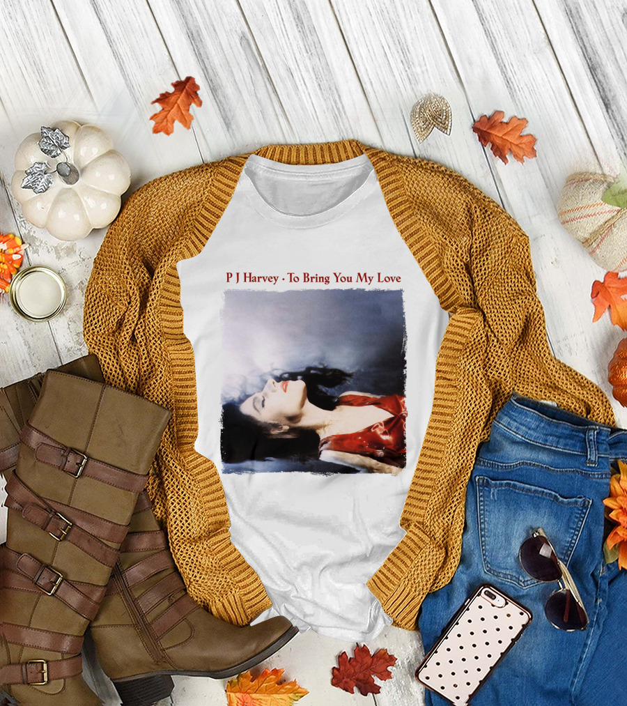PJ Harvey To Bring You My Love Album Art Floating Woman In Red T-Shirt
