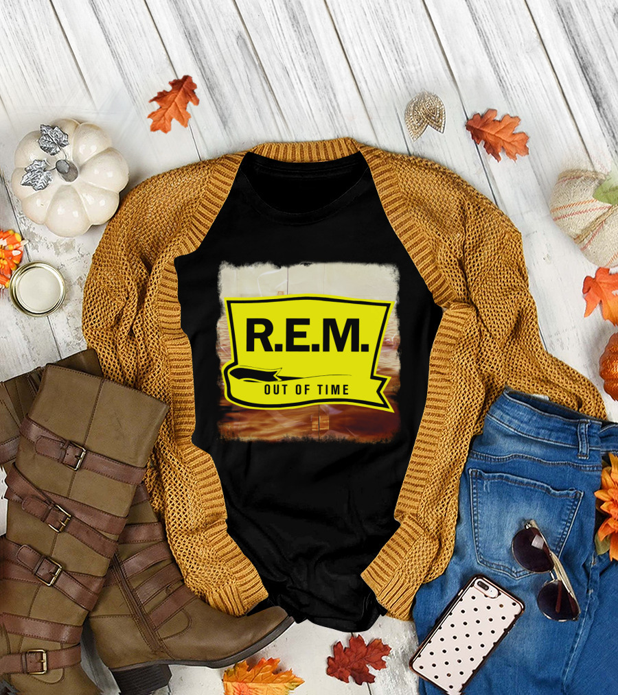 R.E.M. Out Of Time Yellow Banner T-Shirt