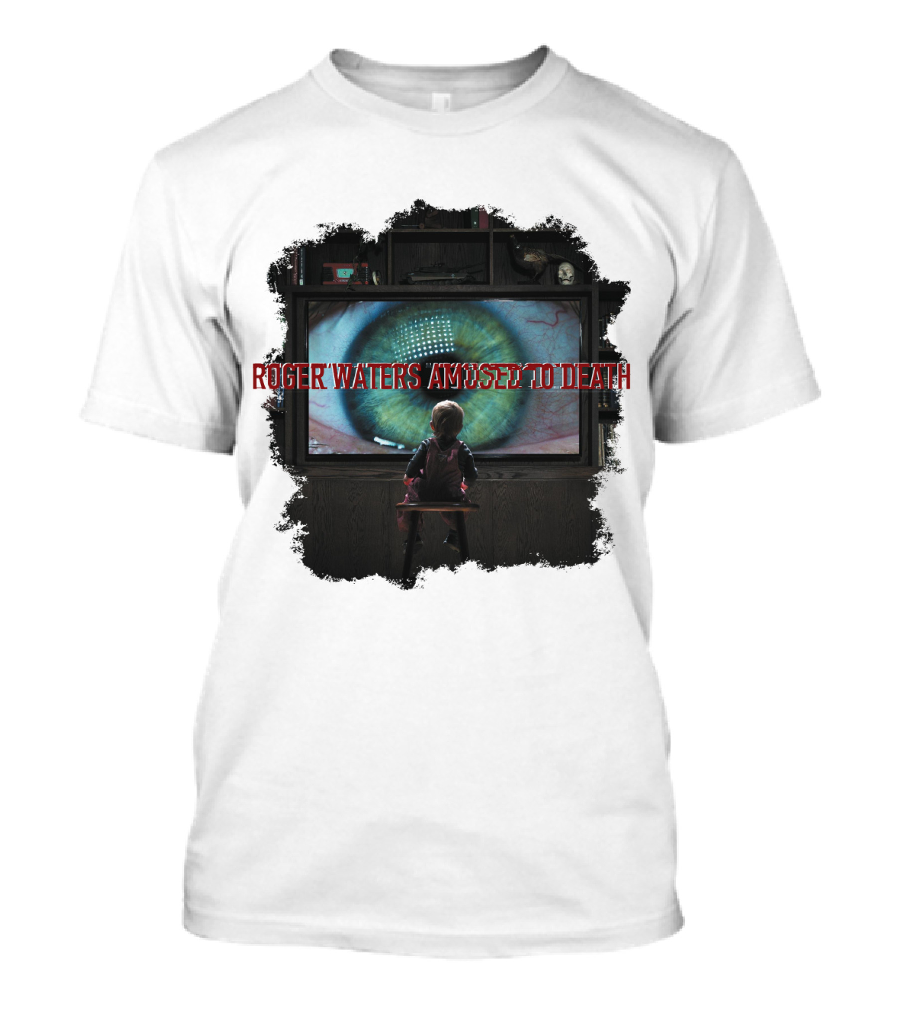 Roger Waters Amused To Death Eye Watching Television T-Shirt