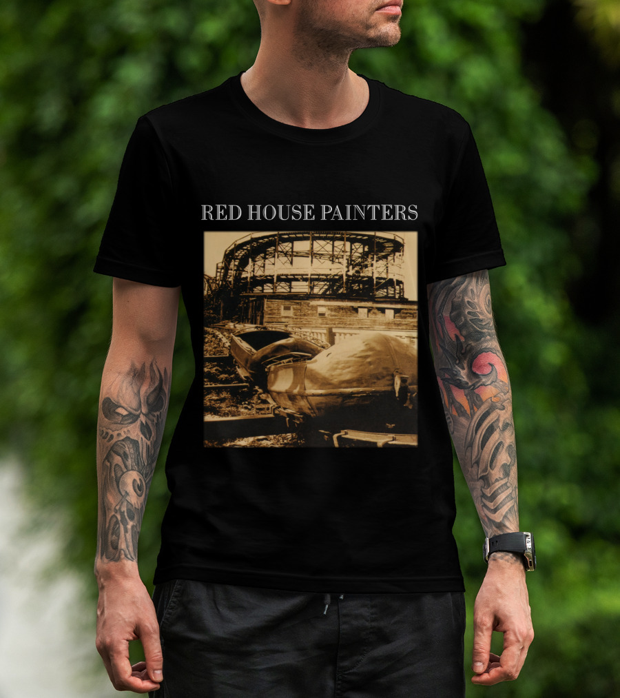 Red House Painters Vintage Roller Coaster Scene T-Shirt