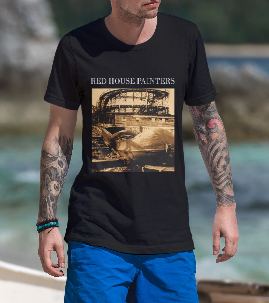 Red House Painters Vintage Roller Coaster Scene T-Shirt