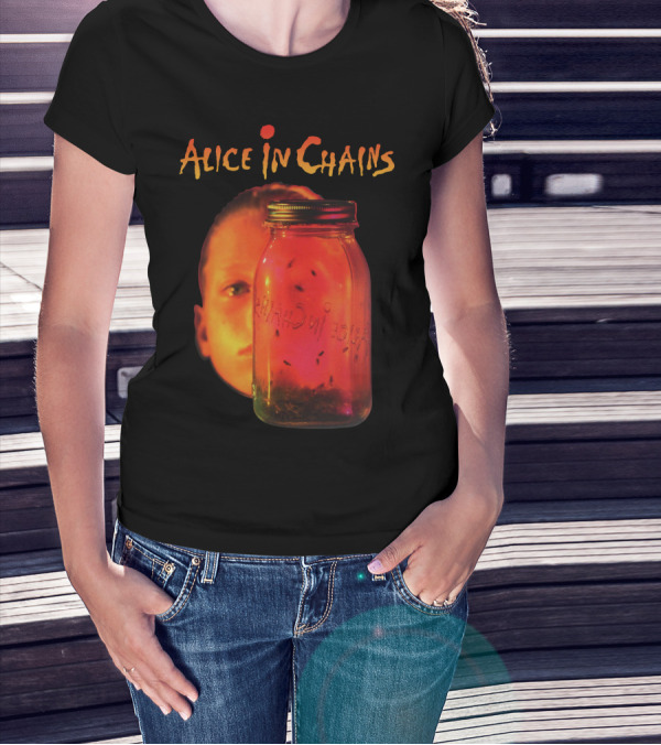 Alice In Chains Jar Of Flies Album Cover Image With Jar And Face T-Shirt