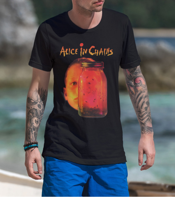 Alice In Chains Jar Of Flies Album Cover Image With Jar And Face T-Shirt