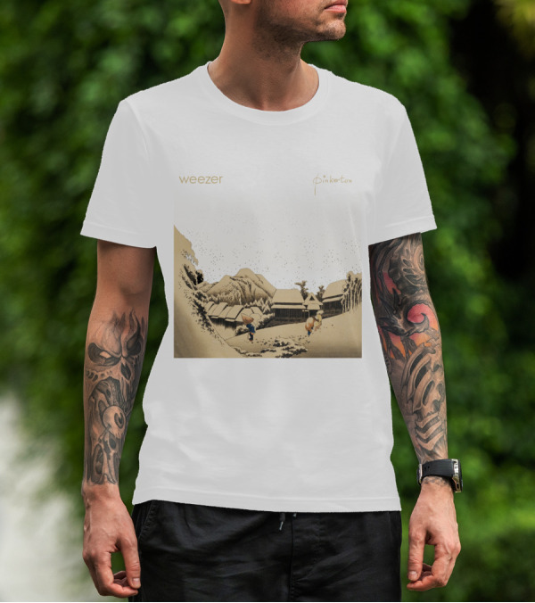 Weezer Pinkerton Snowy Village Scene Album T-Shirt