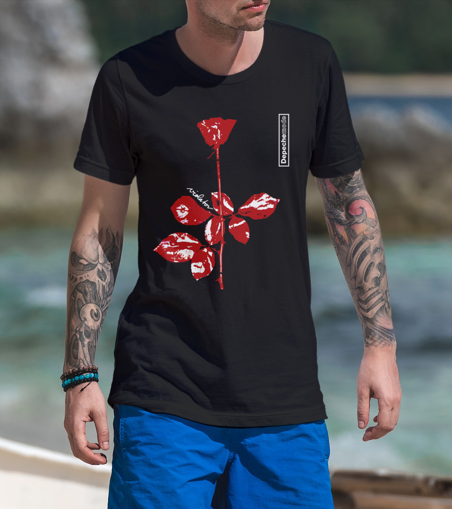 Depeche Mode Violator Album Red Rose T-Shirt