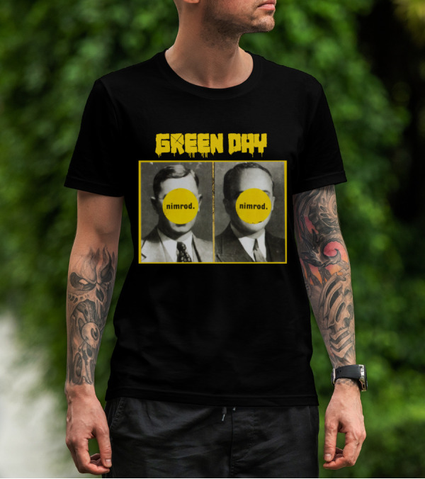 Green Day Nimrod 1997 Album Cover Vintage Portraits T-Shirt