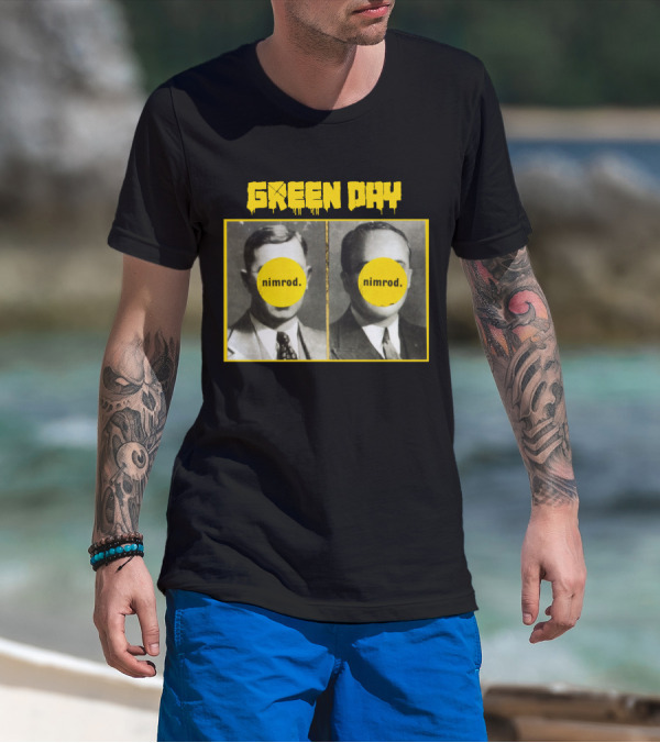 Green Day Nimrod 1997 Album Cover Vintage Portraits T-Shirt