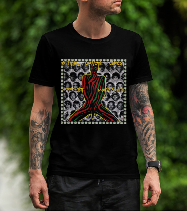 A Tribe Called Quest Midnight Marauders Stylized Figure And Black And White Portrait Collage T-Shirt