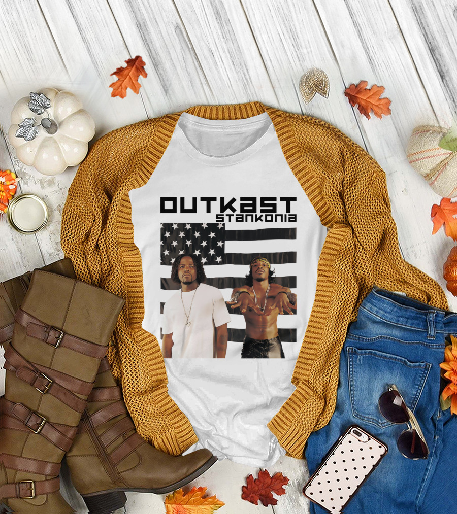 Outkast Stankonia Album Cover with American Flag Background T-Shirt