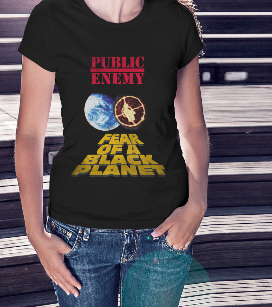 Public Enemy Fear Of A Black Planet Album Cover With Earth And Crosshair Symbol T-Shirt