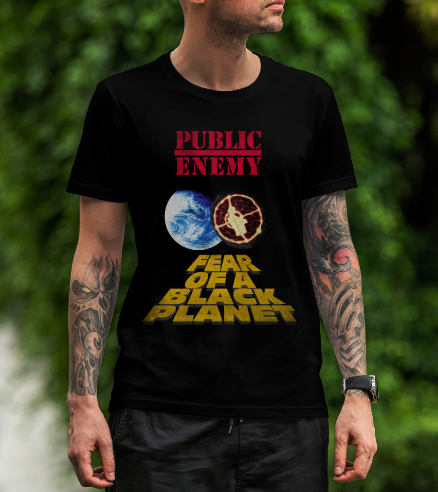 Public Enemy Fear Of A Black Planet Album Cover With Earth And Crosshair Symbol T-Shirt