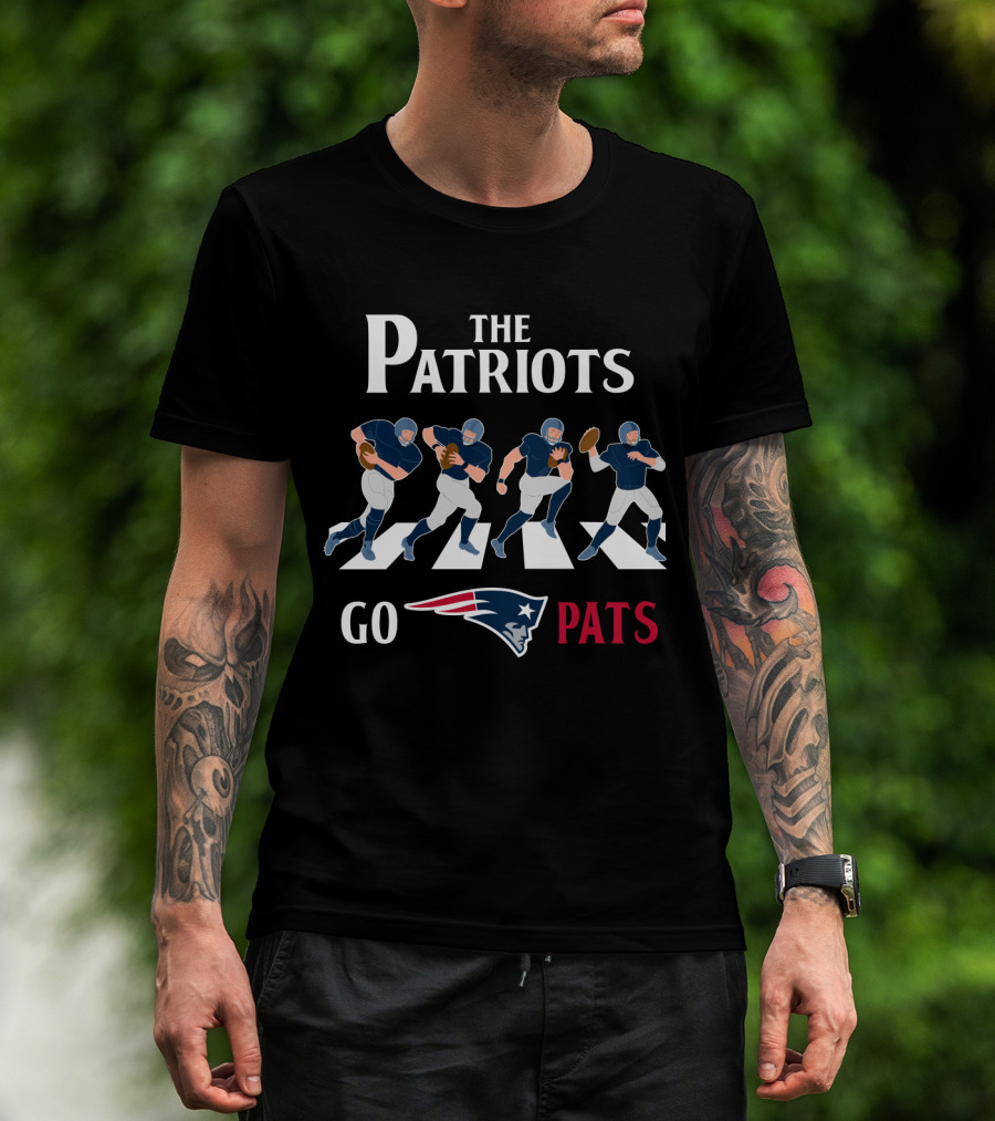 The Patriots Go Pats Abbey Road Football Crossing T-Shirt