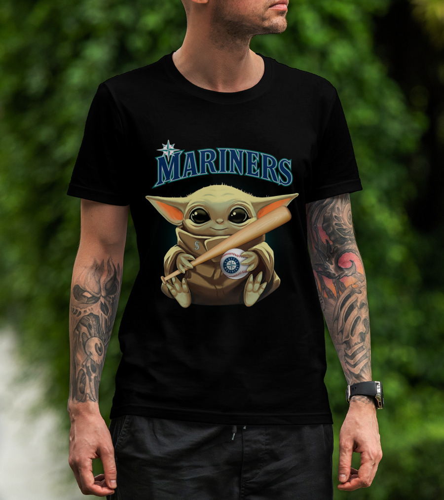 Seattle Mariners Grogu Baseball Crossover T-Shirt